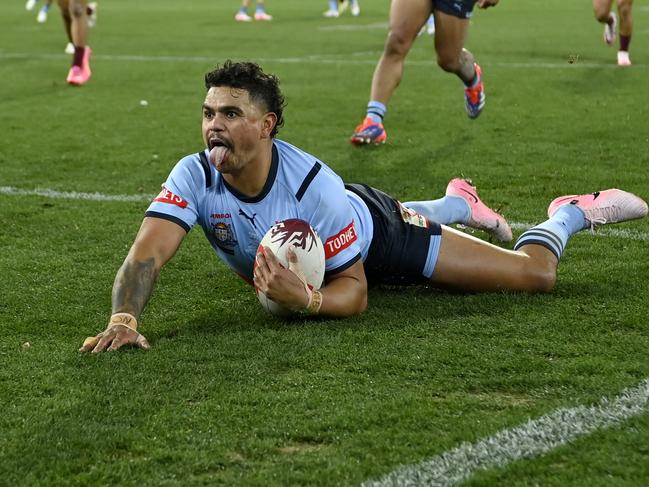 Latrell Mitchell has scored a try in his Origin return. Picture: NRL Imagery