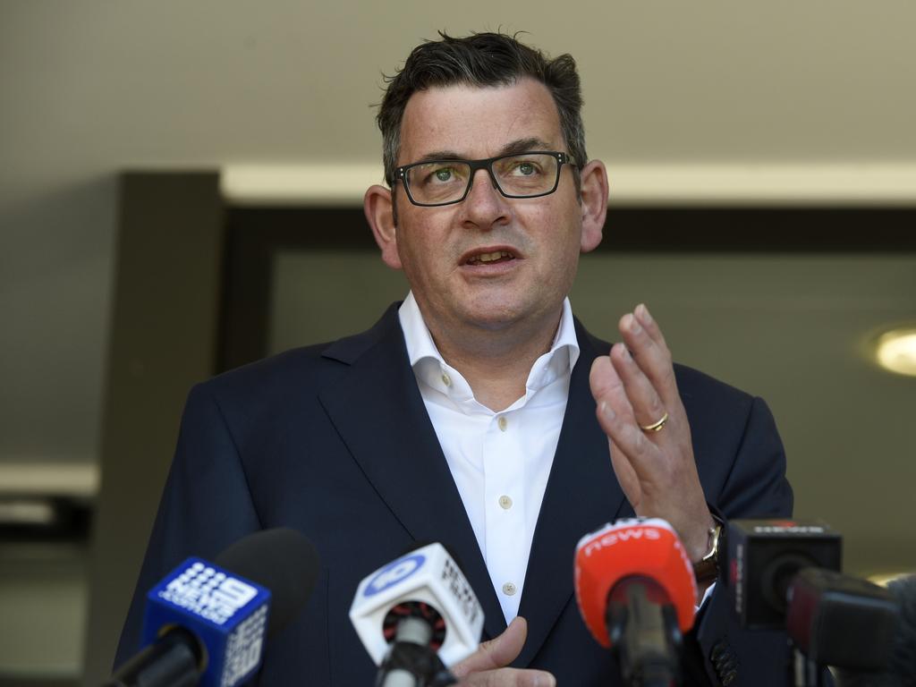 Victorian Premier Daniel Andrews announced that private hospitals can resume non-urgent elective surgery at 50 per cent their usual capacity. Picture: NCA NewsWire / Andrew Henshaw