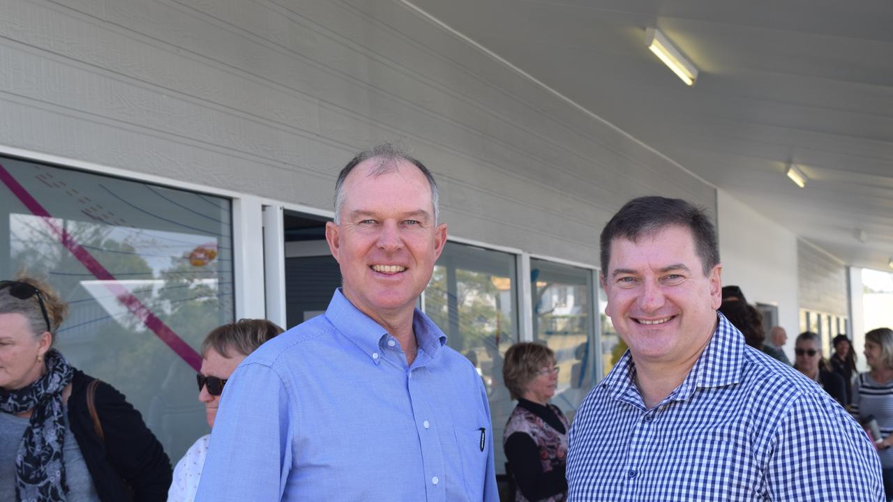 Gympie MP Tony Perrett and Member for Wide Bay Llew O'Brien the opening of Headspace Gympie in August 2018.