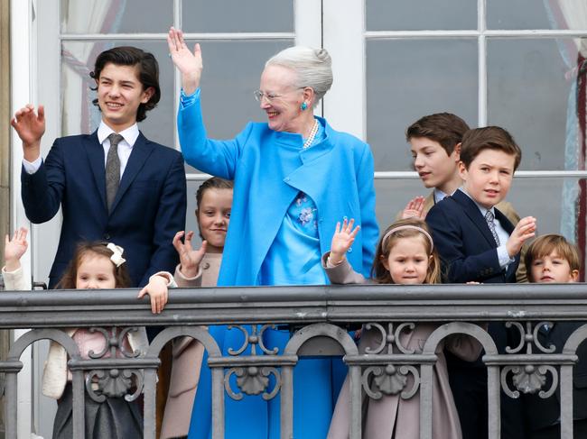 Queen Margrethe II of Denmark with Nikolai and her other grandchildren. Picture: by Luca Teuchmann/Getty Images