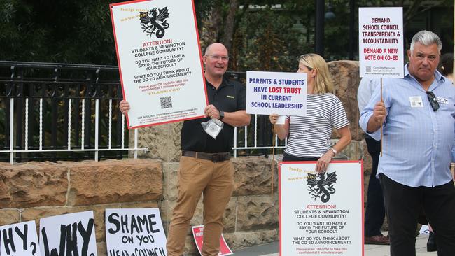 Parents campaigned against Newington College's controversial decision to go co-ed. Picture: NCA NewsWire / Gaye Gerard