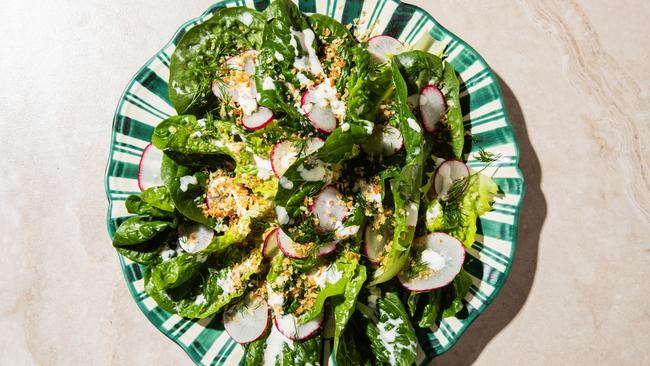 Crunchy goodness. Elizabeth Hewson’s lettuce salad. Photo: Nikki To