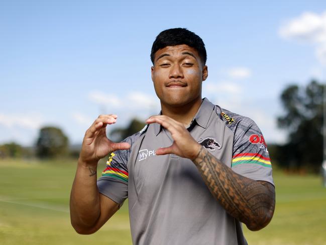 Embargoed for Friday 4 October , DAILY TELEGRAPH OCTOBER 1, 2024. Penrith Panthers Brian To'o at the Panthers Rugby League Academy ahead of the Grand Final. Picture: Jonathan Ng