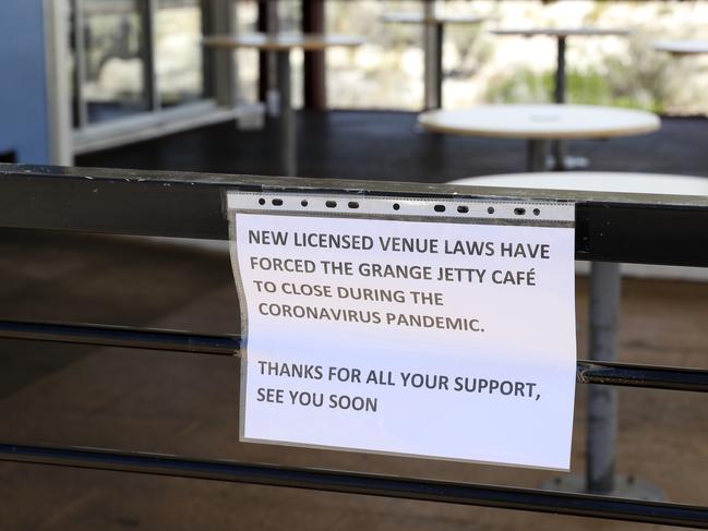 CLOSED, FOR NOW: A notice for customers at the Grange Jetty Kiosk. Picture SARAH REED