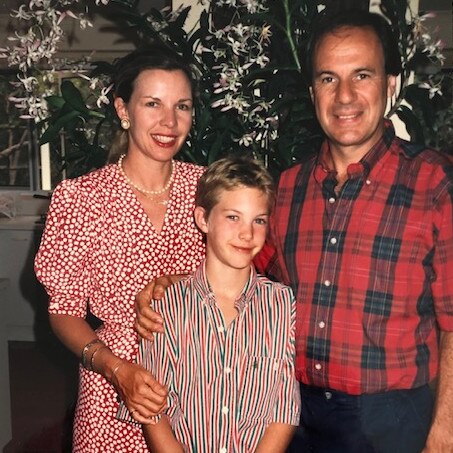 Mary Dickinson, 1998, in Noosa wearing her favourite dress bought from a shop at Noosa called Ciao Bella.