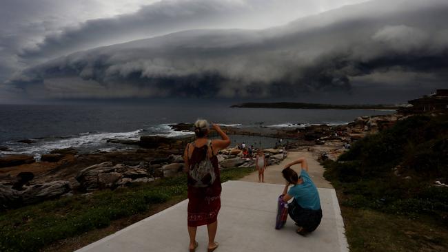 Mahon Pool as a storm passes over Maroubra. Picture: Brianne Makin