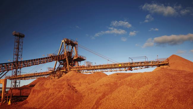 Stockpiles at South32’s Worsley alumina operations.