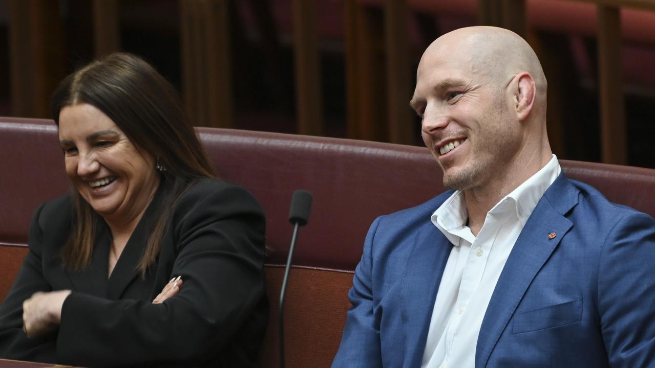 Influential crossbench senators Jacqui Lambie and David Pocock have renewed their push to split the government’s proposed workplace laws. Picture: NCA NewsWire / Martin Ollman