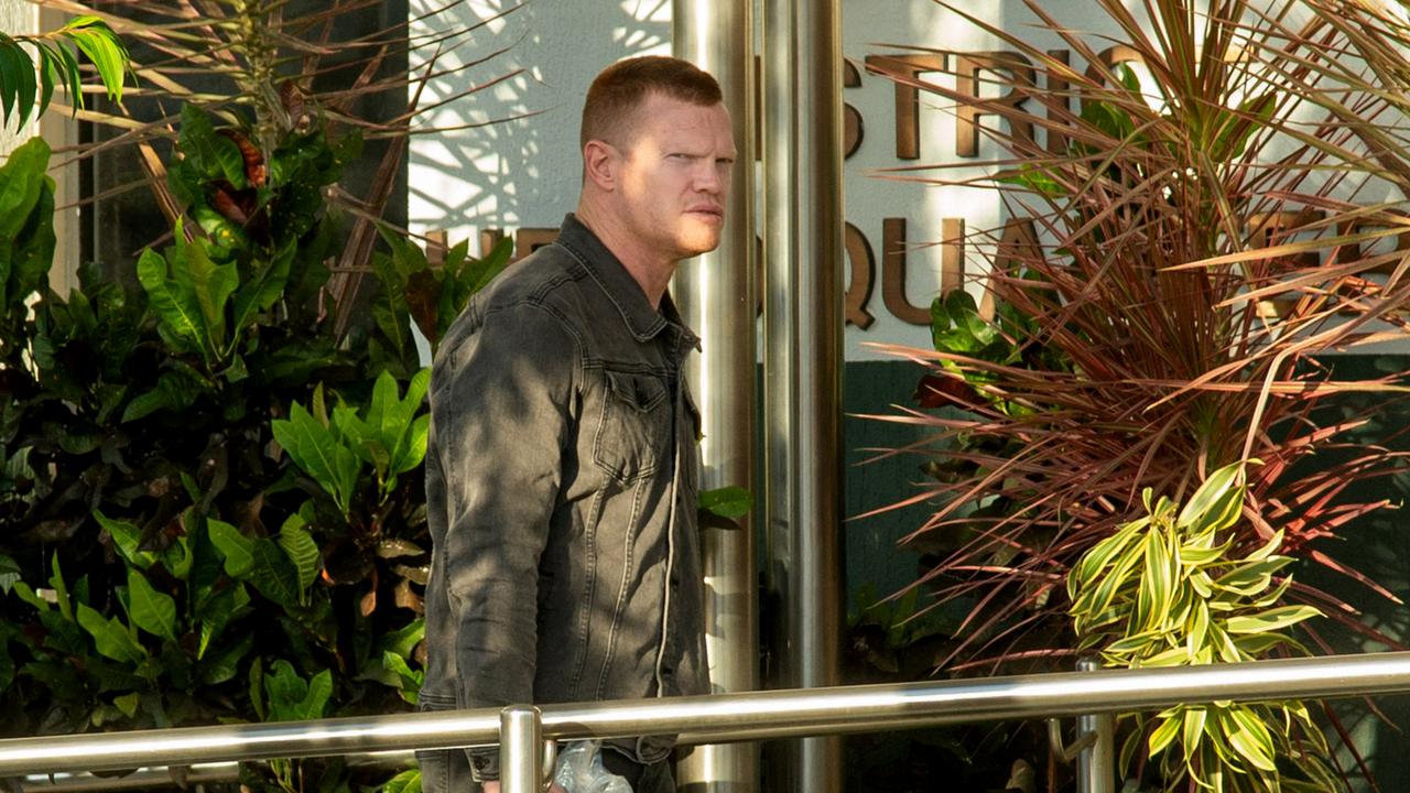 Brett Dallas Walks out of Mackay Police Station. Picture: Daryl Wright.