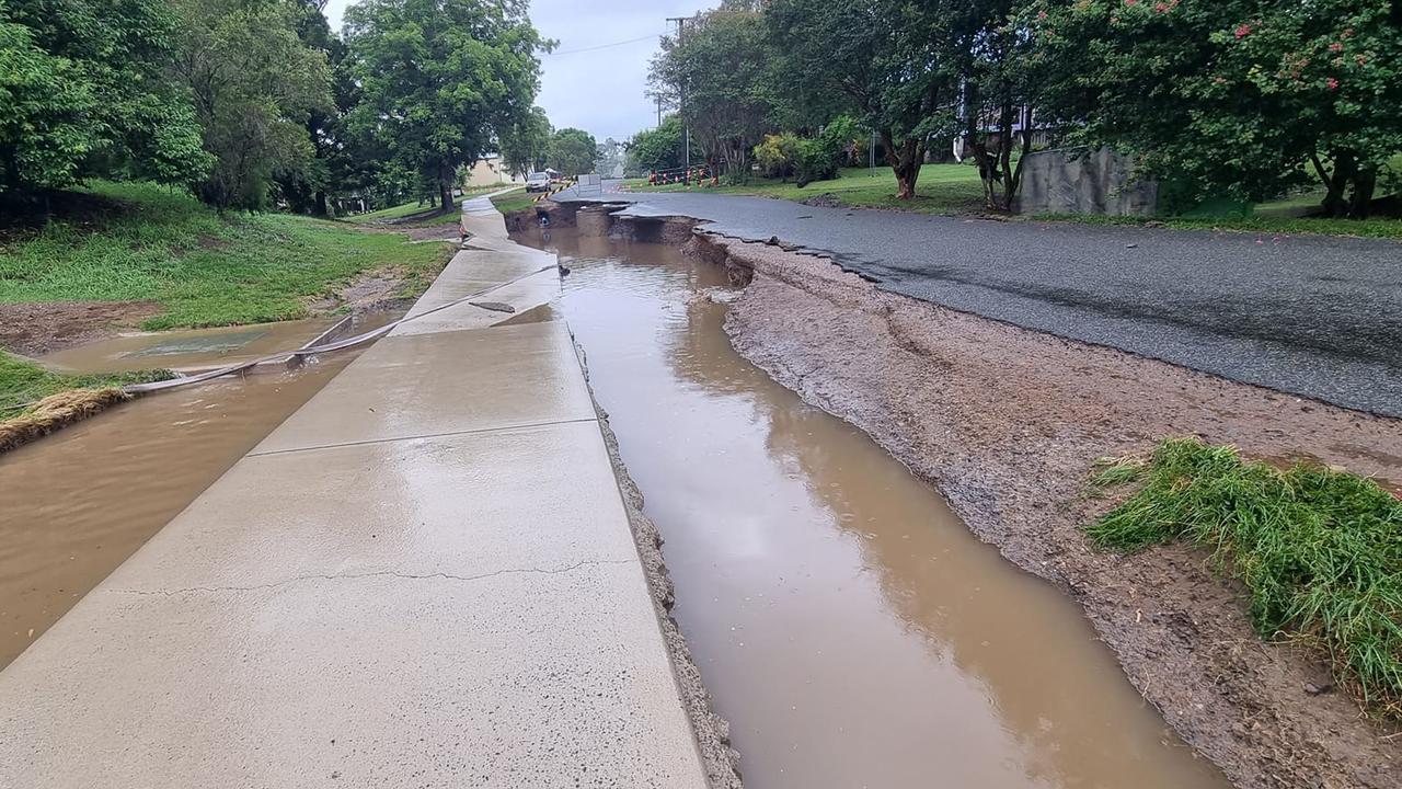 Entire roads were washed away during the 2022 floods in Goomeri, which Pumpkin Festival coordinator David Mawhinney said was the final nail in the coffin for the 2022 festival. Photo: Diane Frola on Facebook