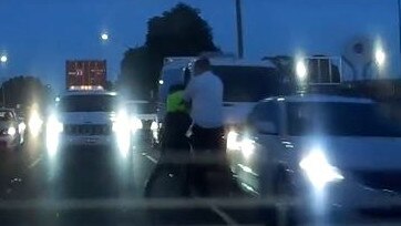 The P-plater and driver later confronted each other in the middle of the road. Picture: Facebook Dash Cam Owners Australia