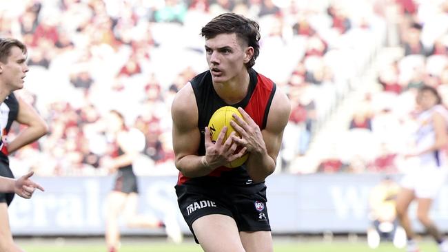 Last week’s debutant Archie Roberts will have an important role against Gold Coast on Saturday night after a hamstring injury to wingman Xavier Duursma. Picture: Martin Keep / Getty Images