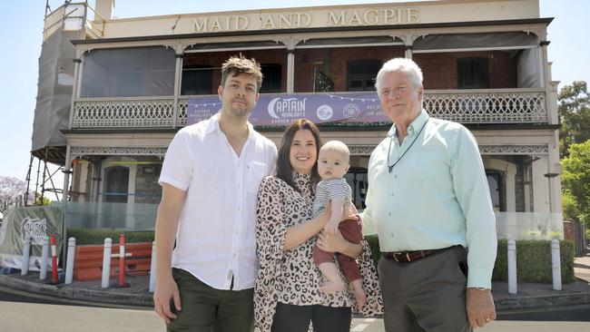 The Fahey family, led by Greg Fahey, right, operates six SA pubs including The Maid. Picture: Dean Martin