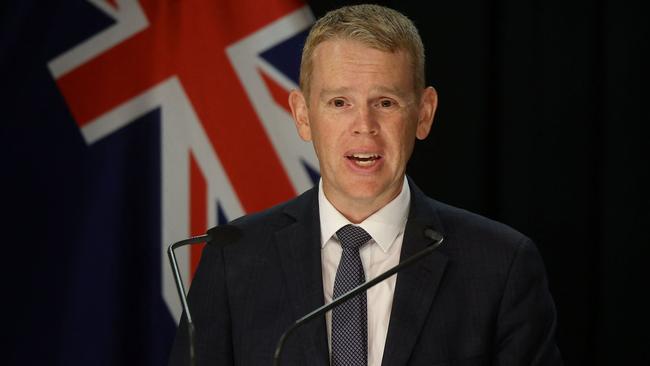 New Zealand's new Prime Minister Chris Hipkins speaks at his first press conference in parliament house. Picture: AFP.