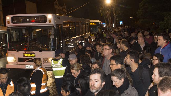 Overcrowding is a common issue for peak-hour passengers queuing for replacement buses.