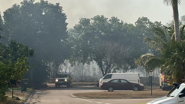 Bushfires NT issued an advice alert for a fire burning in the vicinity of Borassus Court and Orania Street in Durack on Saturday, October 7, 2023. Picture: Melanie Plane