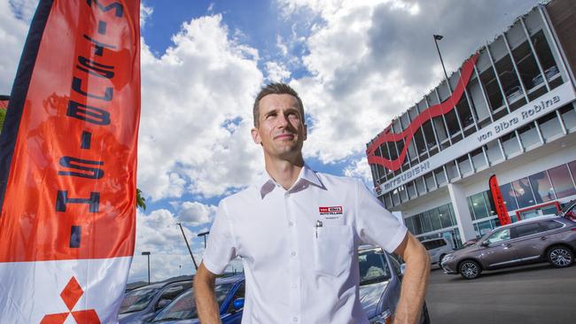 Wade von Bibra sells a number of car brands but is “disappointed” by General Motors’ decision to retire the Holden brand. Picture: NIGEL HALLETT