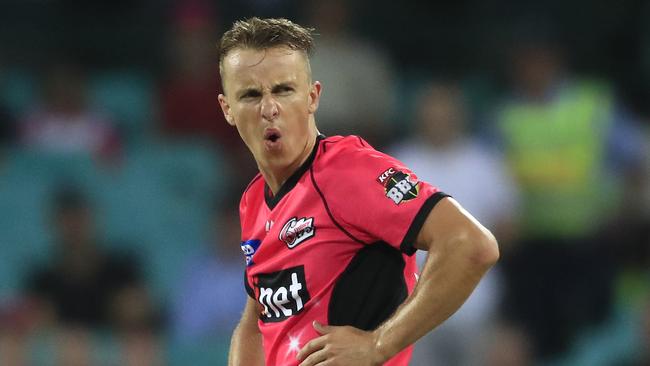 This is as close as Tom Curran has got to a domestic T20 title. Picture: Getty