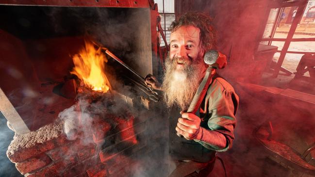 Blacksmith Tim Bignell at Sovereign Hill. Picture: Rob Leeson