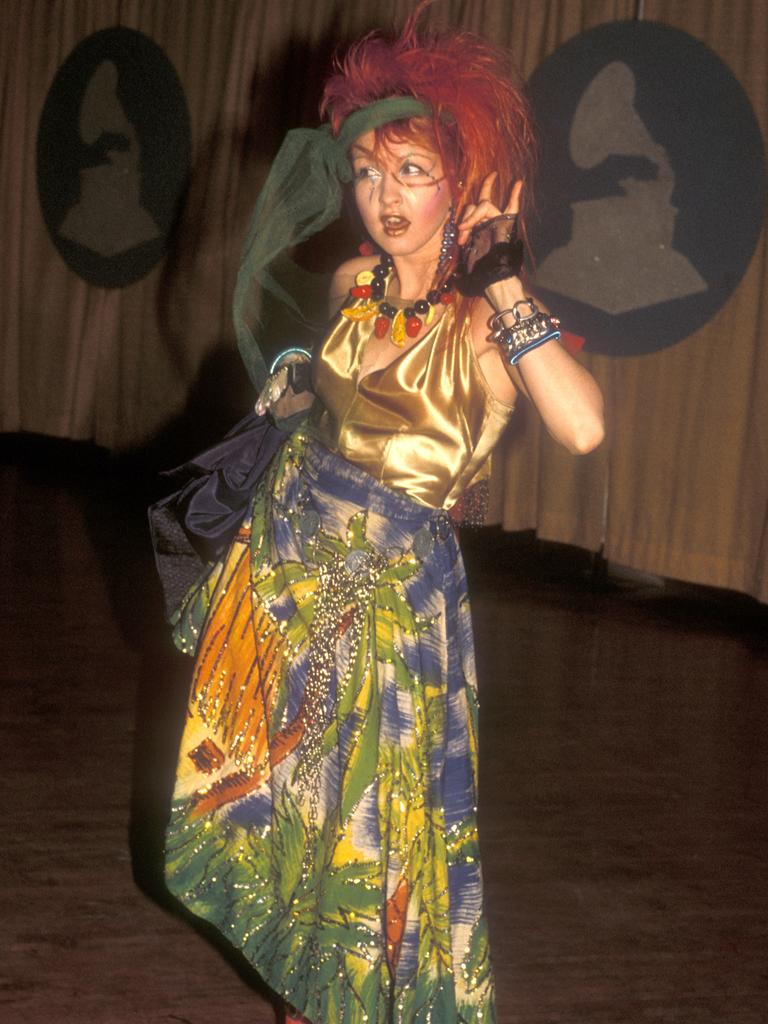 Iconic Cyndi Lauper at the Grammys in Los Angeles, California on February 28, 1984. Picture: Getty