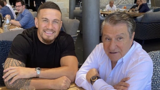 Sonny Bill Williams and Nick Politis caught up for a meal at 6Head restaurant.