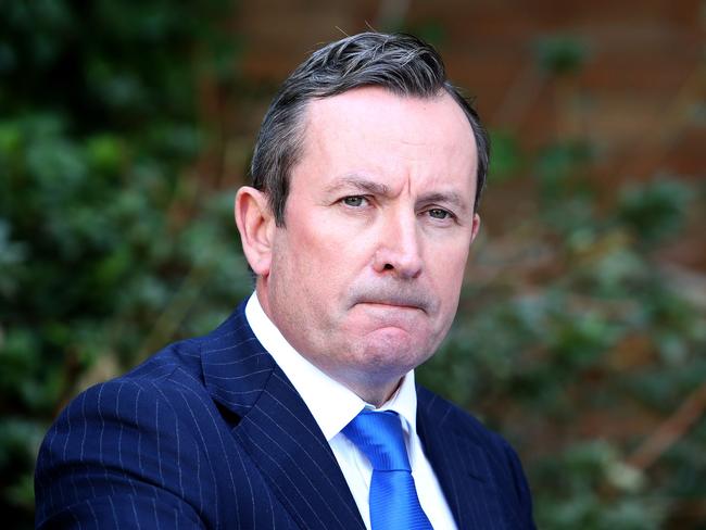 WA Premier Mark McGowan is getting more pressure to set a date to bring down the hard border. Picture: Colin Murty/The Australian