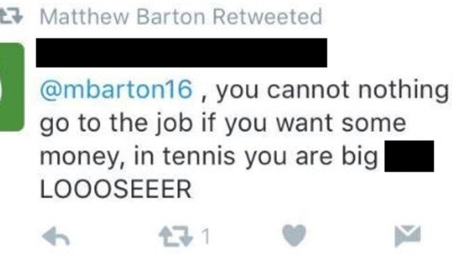 Matthew Barton actually retweeted some of the nastiness directed at him on Twitter.