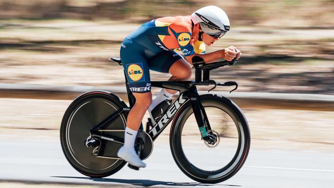 Felicity Wilson-Haffenden claimed silver in the under-23 women's time trial at the Road Nationals. Picture: AusCycling/Zac Williams