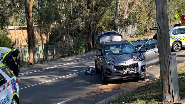 Dayne Beams has had a lucky escape after crashing into a pole in Donvale. Picture: Supplied