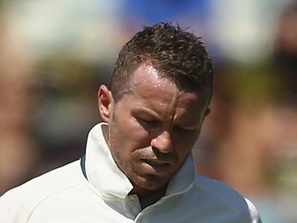 WELLINGTON, NEW ZEALAND - FEBRUARY 14: Peter Siddle of Australia reacts on his follow through while bowling during day three of the Test match between New Zealand and Australia at Basin Reserve on February 14, 2016 in Wellington, New Zealand. (Photo by Ryan Pierse/Getty Images)