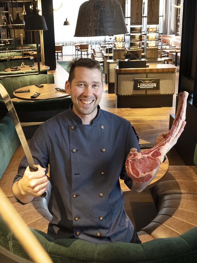 Longhorn Smokehouse’s head chef John Churchill at Wrest Point. Picture: Chris Kidd