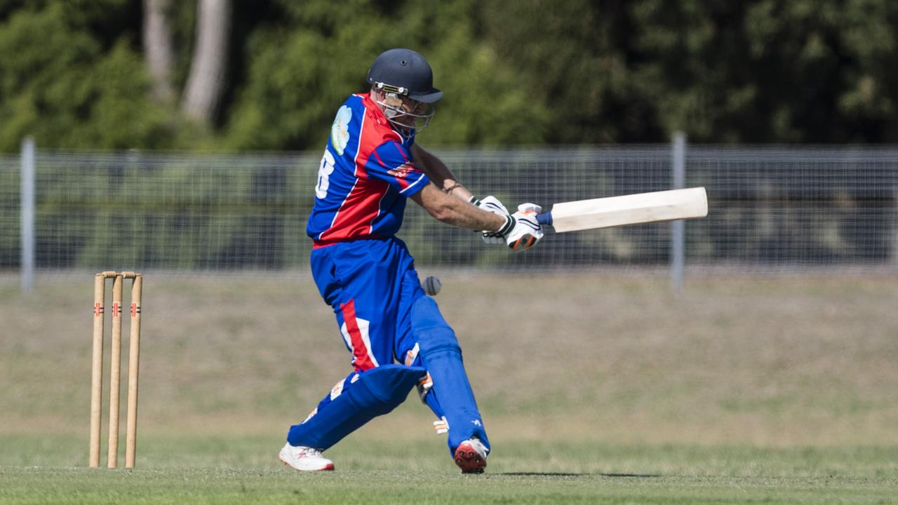 Brendan Galvin bats for Highfields against University. Picture: Kevin Farmer