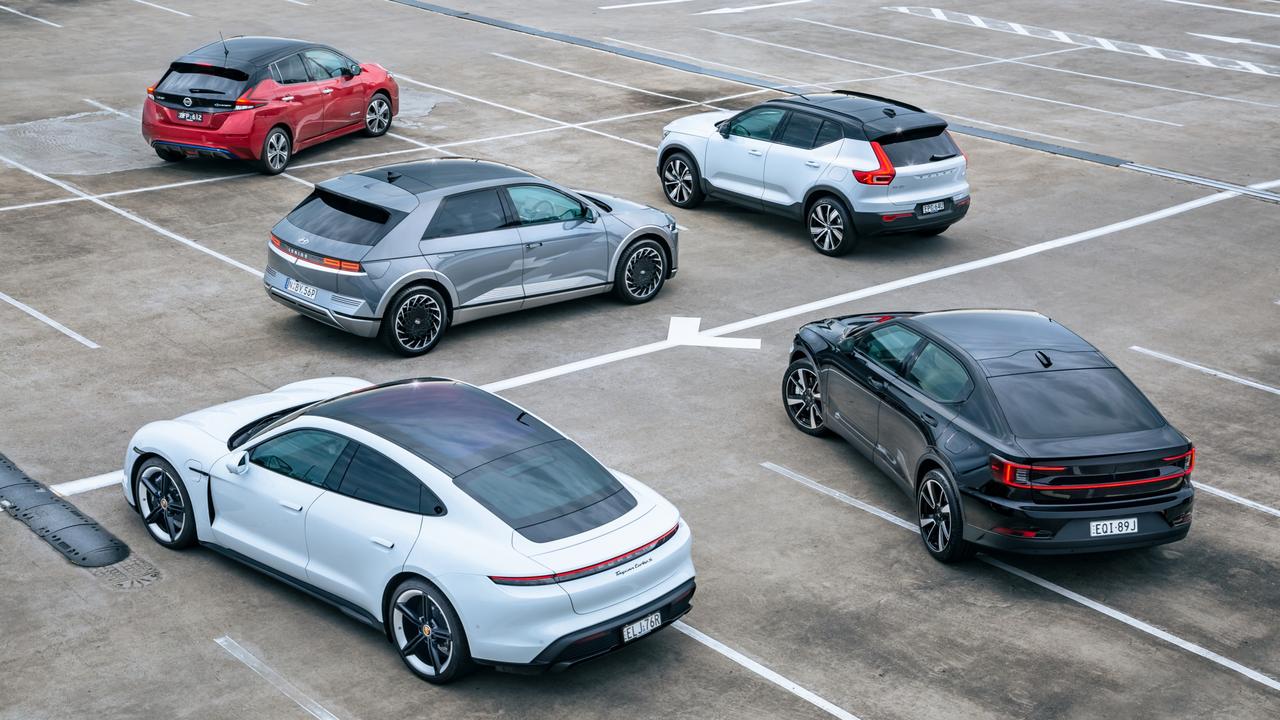 The Nissan Leaf, Polestar 2, Hyundai Ioniq 5, Porsche Taycan and Volvo XC40 Recharge represent solid choices for EV customers. Photo: Thomas Wielecki