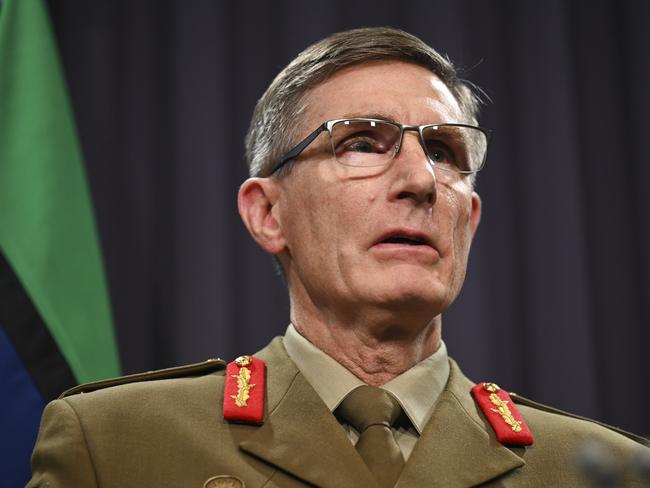 CANBERRA, AUSTRALIA, NewsWire Photos. JULY 31, 2023: The Deputy Prime Minister, Richard Marles, and Chief of the Defence Force, General Angus Campbell hold a press conference at Parliament House in Canberra. Picture: NCA NewsWire / Martin Ollman