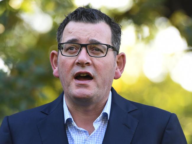 Victorian Premier Daniel Andrews said anyone gathering in groups of more than two risked a $1600 on the spot fine. Picture: AAP