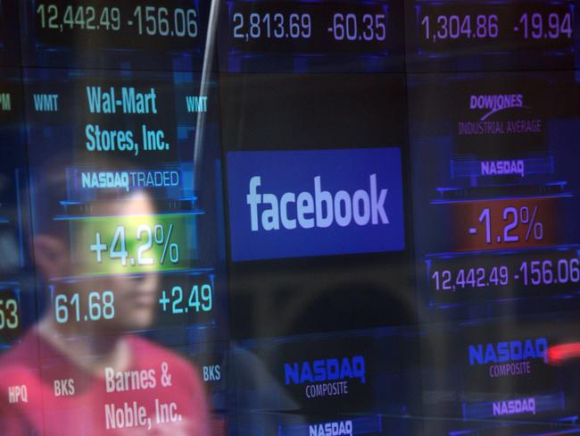 Facebook shares dropped following reports of a large data breach. Picture: AFP