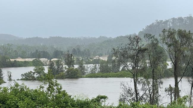 Major flooding along the Coomera River. Picture: Charlton Hart