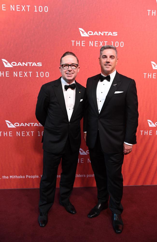 Qantas CEO Alan Joyce (L) and husband Shane Lloyd. Picture: Getty