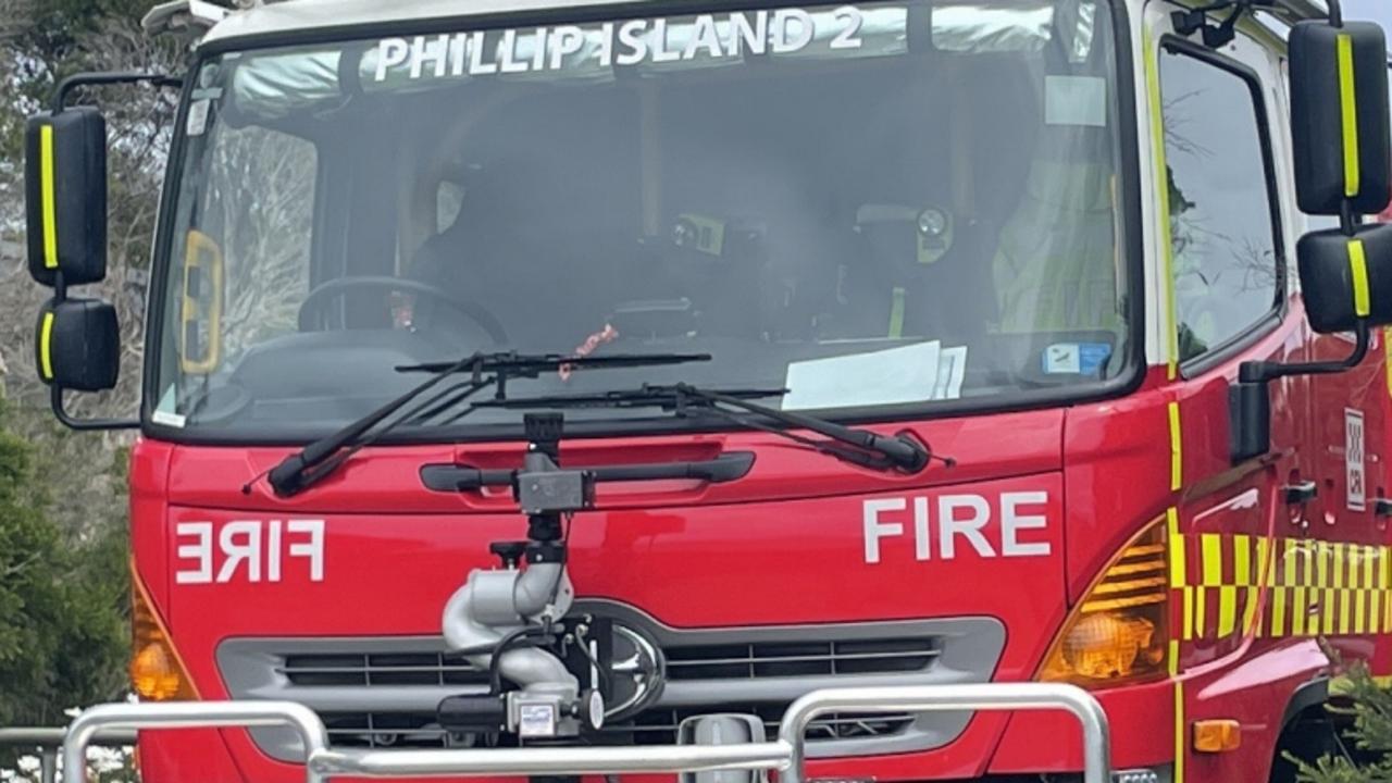 Van suddenly bursts into flames at Phillip Island home