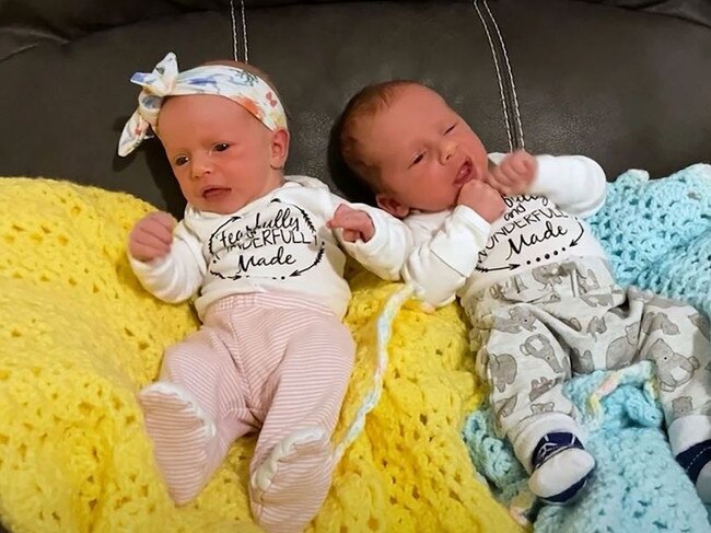 Babies Lydia and Timothy were born after their embryos were frozen for nearly 30 years. Picture: Courtesy of the Ridgeways