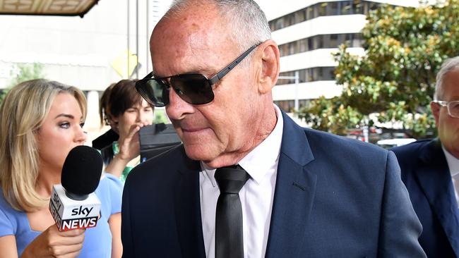 Chris Dawson arrives at the Downing Centre Court in Sydney today. Picture: AAP