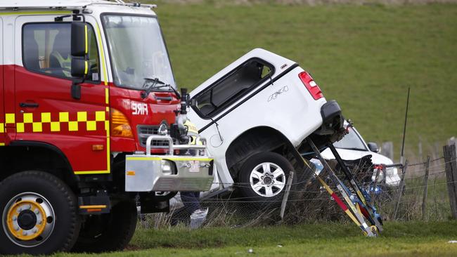 The scene of the crash on Old Melbourne Rd. Picture: David Caird