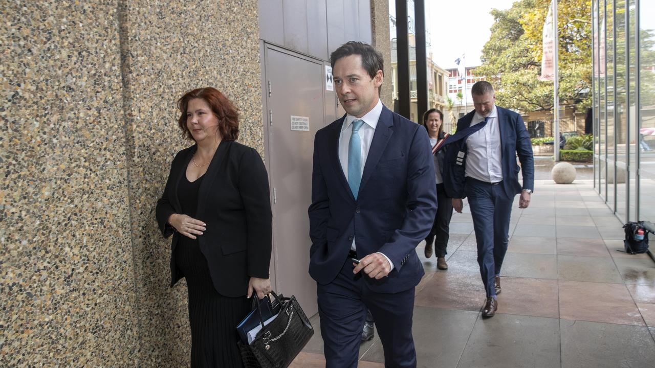 Nick McKenzie (R) leaves the Federal Court in Sydney. Disgraced veteran Ben Roberts-Smith’s defamation retrial bid at the federal court., Picture: Christian Gilles / NewsWire