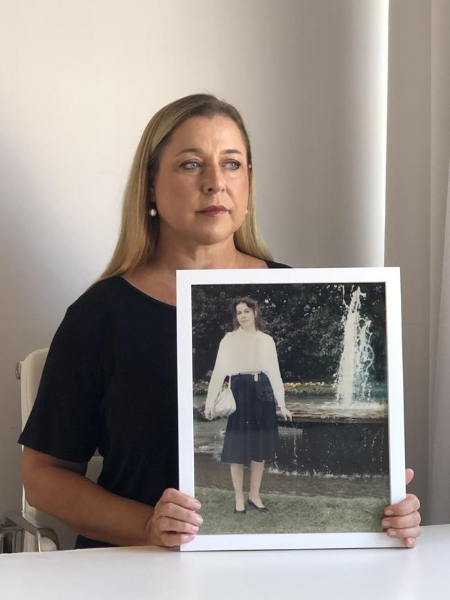 Eileen Culleton with a photo of her sister, Anne-Marie Culleton, who was murdered in 1988. Picture: Supplied by Ms Culleton.