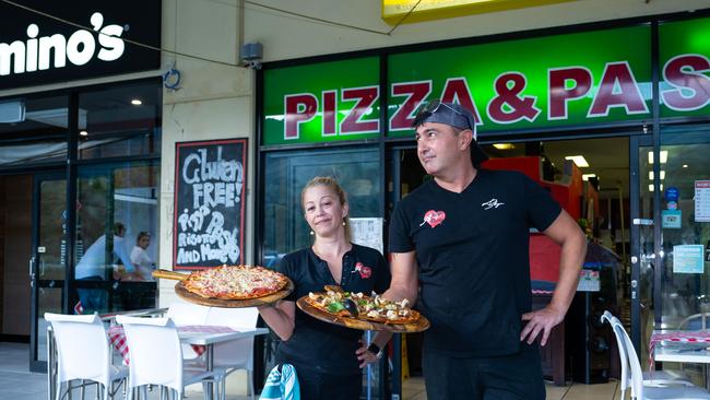 A Taste of Italy owners Sylvia and Mario Radenovska will contend with a Domino’s franchise going in next door to them at Clifton Beach Shopping Centre. Picture: Emily Barker