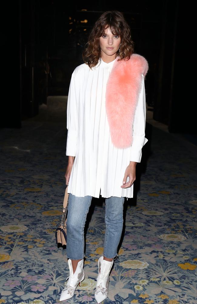 Montana Cox attends the Alice McCall show at Mercedes-Benz Fashion Week Resort 18 Collections at Carriageworks on May 15, 2017 in Sydney, Australia. Picture: Getty