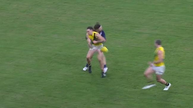 Rhyan Mansell's bump on James Aish was graded as careless with severe impact and high contact, resulting in a direct Tribunal referral (3+ games).