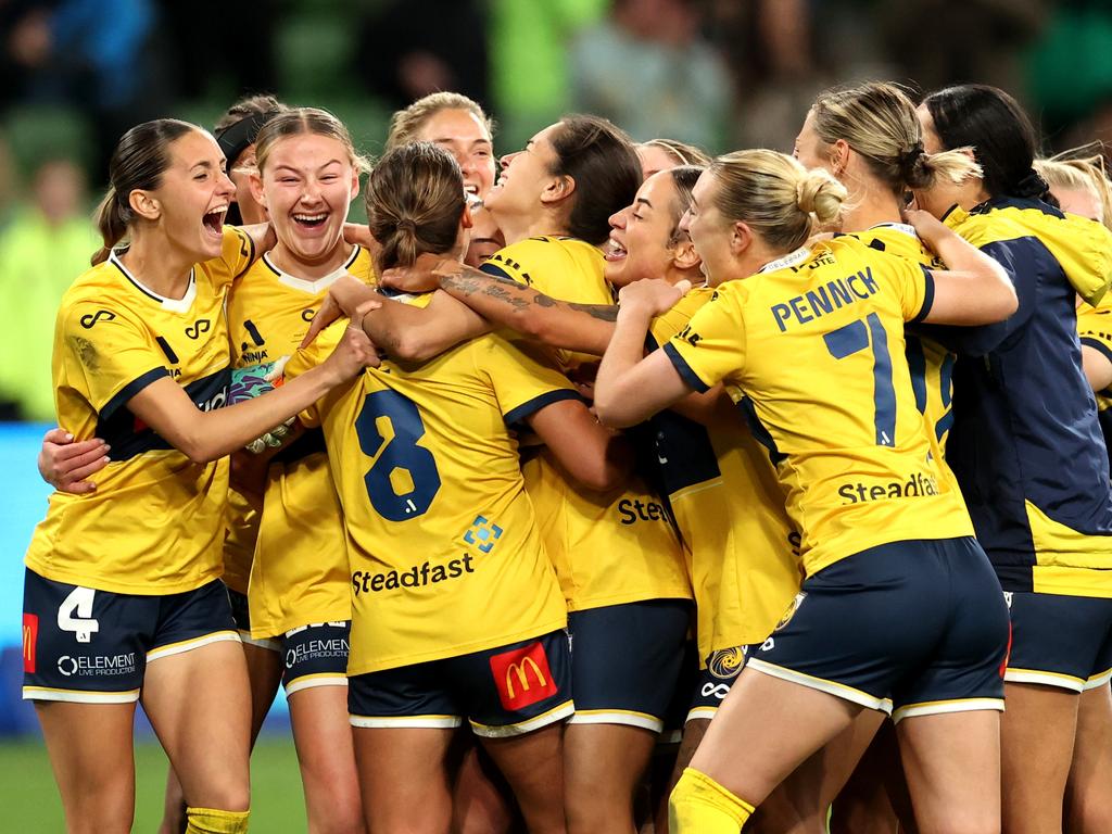 Central Coast Mariners are champions for the first time. Picture: Kelly Defina/Getty Images