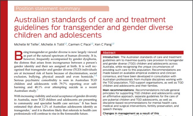 The RCH guideline summary published by the Medical Journal of Australia