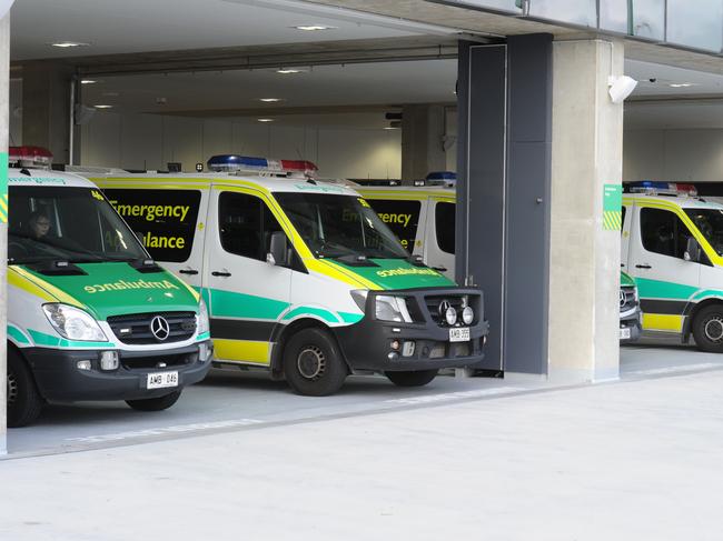 Ambulances ramping at Royal Adelaide Hospital